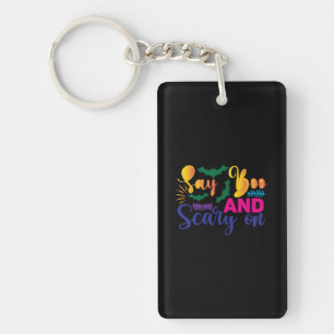 Halloween Say Boos And Scary On Birthday Key Ring