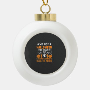 Halloween Scare Kids Bankers Adults Design Ceramic Ball Christmas Ornament