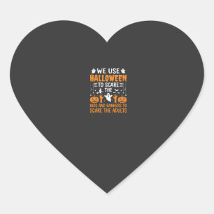 Halloween Scare Kids Bankers Adults Design Heart Sticker