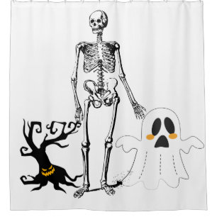 Halloween scare shower curtain