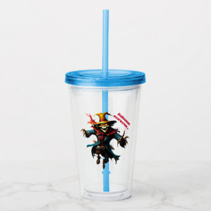 Halloween scarecrow acrylic tumbler