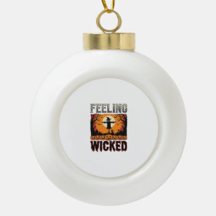 Halloween Scarecrow Feeling Wicked Vintage_1 Ceramic Ball Christmas Ornament