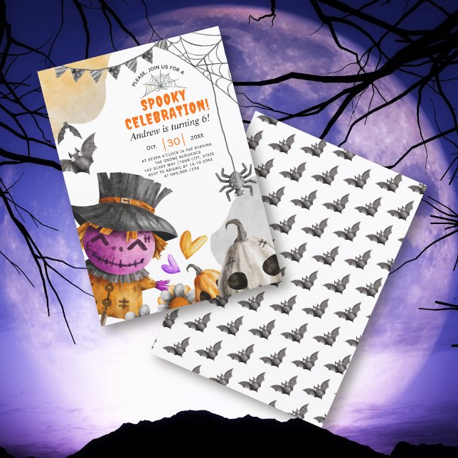 Halloween scarecrow kids birthday Invitation (Creator Uploaded)
