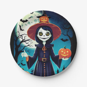 Halloween Scarecrow Paper Plate