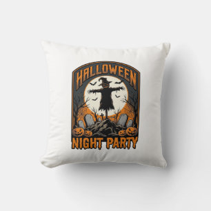 Halloween Scarecrow Shirt Vintage Graveyard Party_ Cushion