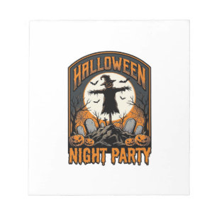Halloween Scarecrow Shirt Vintage Graveyard Party_ Notepad