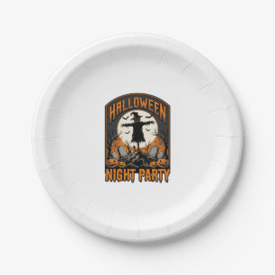 Halloween Scarecrow Shirt Vintage Graveyard Party_ Paper Plate
