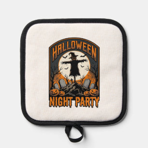Halloween Scarecrow Shirt Vintage Graveyard Party_ Pot Holder