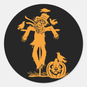 Halloween Scarecrow Silhouette Stickers