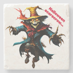 Halloween scarecrow  stone coaster