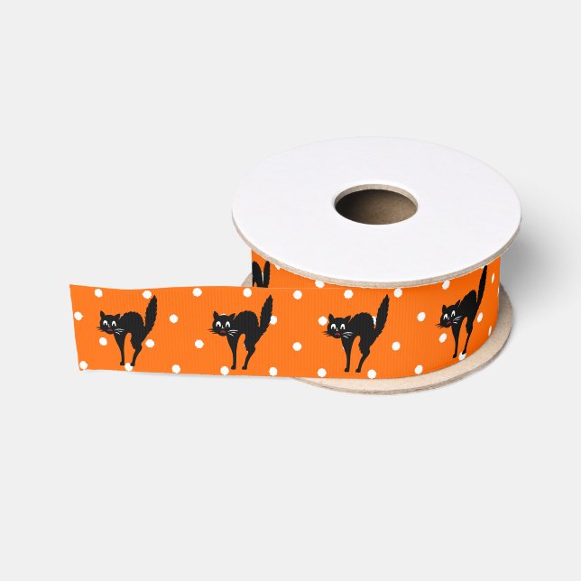 Halloween Scaredy Cat Grosgrain Ribbon (Spool)