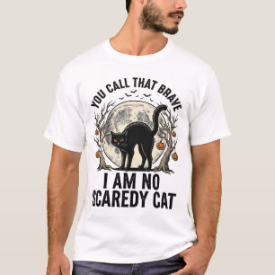 Halloween Scaredy Cat Vintage Engraving Shirt Desi