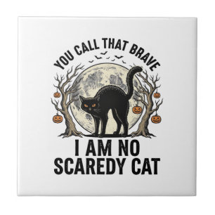 Halloween Scaredy Cat Vintage Engraving Shirt Desi Tile