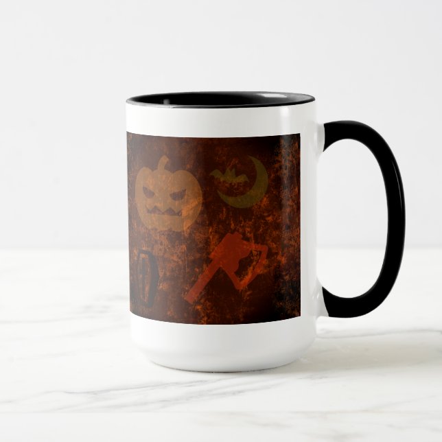 Halloween Scares on Eerie Background Mug (Right)