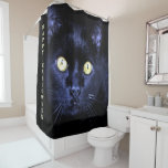 Halloween Scary Black Cat Horror Dark Night Shower Curtain<br><div class="desc">Halloween Scary Black Cat Horror Dark Night Shower Curtain. Unique,  beautiful,  stylish design. Easy to be personalised. Font style,  size and colours can be changed. Matching items are available.</div>