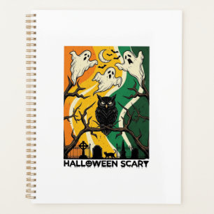 Halloween Scary Black Owl Ghosts Graveyard_1 Planner