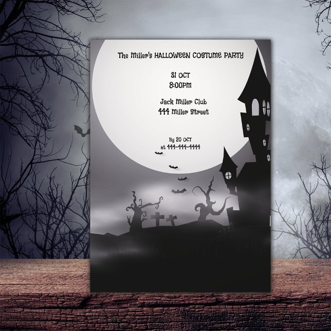 Halloween Scary Black Party Customise Invitation (Creator Uploaded)