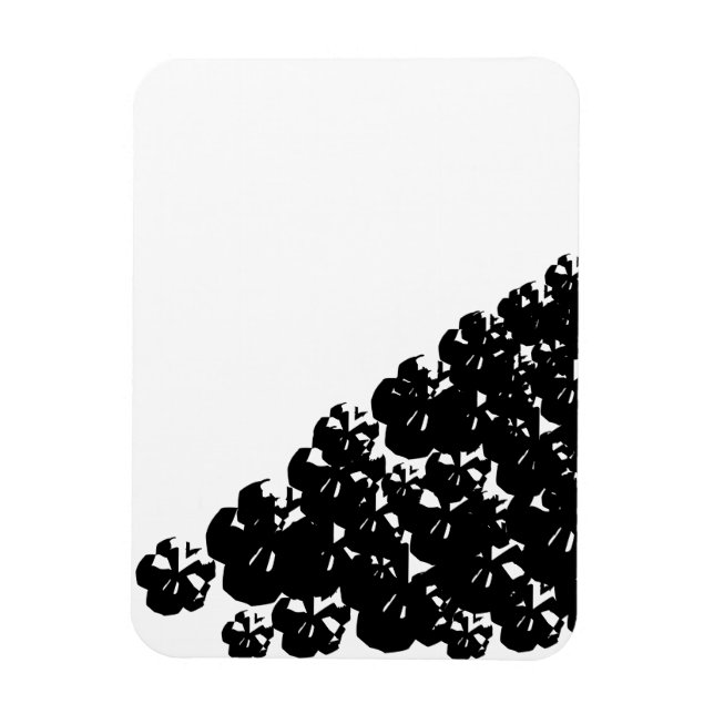 Halloween scary black skulls pile white magnet (Vertical)