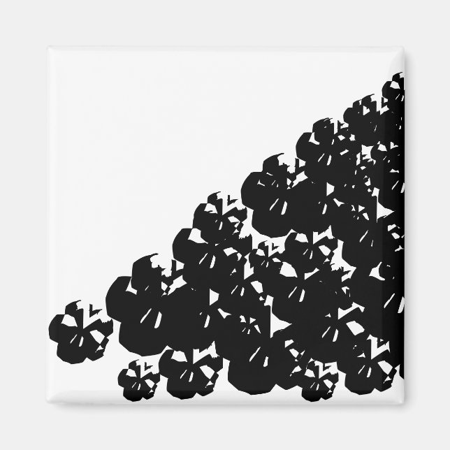 Halloween scary black skulls pile white magnet (Front)