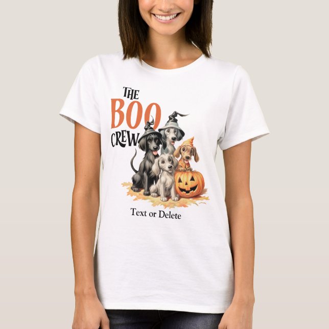 Halloween Scary Boo Dogs Crew Spooky Women T-Shirt (Front)