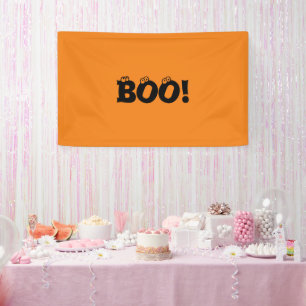 Halloween Scary Boo! eyeballs black orange decor Banner
