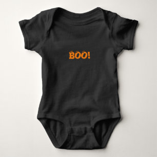 Halloween Scary Boo! eyeballs black orange funny Baby Bodysuit