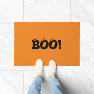 Halloween Scary Boo! eyeballs black orange funny Doormat