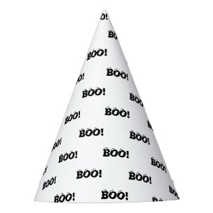 Halloween Scary Boo! eyeballs black white funny Party Hat