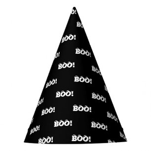 Halloween Scary Boo! eyeballs black white funny Party Hat
