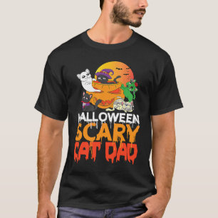 Halloween Scary Cat Dad Men Halloween Day Celebra T-Shirt