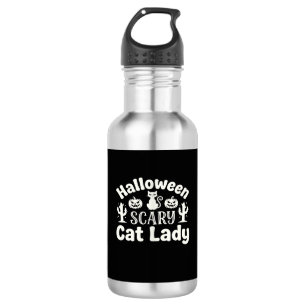 Halloween Scary Cat Lady_1 532 Ml Water Bottle