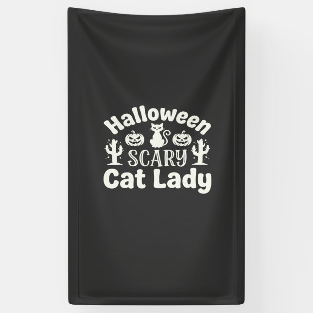 Halloween Scary Cat Lady_1 Banner (Vertical)