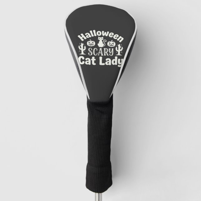 Halloween Scary Cat Lady_1 Golf Head Cover (Front)