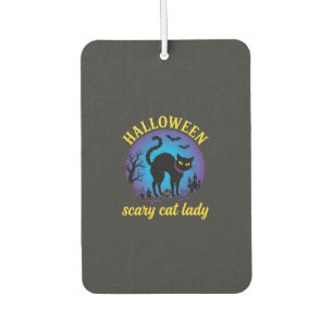 Halloween Scary Cat Lady Black Cat Car Air Freshener