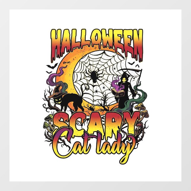 Halloween Scary Cat Lady Grim Reaper Moon Magic Bo (Sheet)