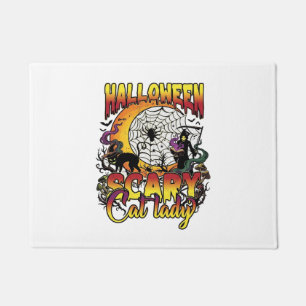Halloween Scary Cat Lady Grim Reaper Moon Magic Bo Doormat