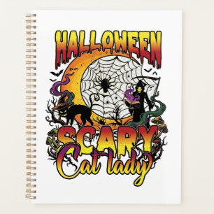 Halloween Scary Cat Lady Grim Reaper Moon Magic Bo Planner