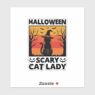 Halloween Scary Cat Lady Vintage Engraving Shirt D