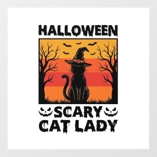Halloween Scary Cat Lady Vintage Engraving Shirt D