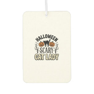 Halloween Scary Cat Lady Vintage Vector Design_1 Car Air Freshener