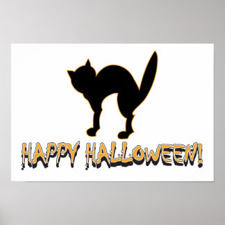Halloween Scary Cat Poster