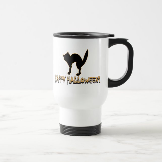 Halloween Scary Cat Travel Mug (Right)