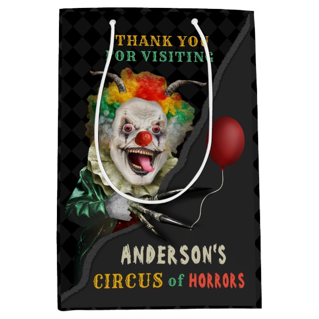 Halloween Scary Clown Adult Creepy Circus Party Medium Gift Bag (Front)