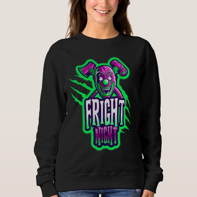 Halloween Scary Clown Fright Night 1 Sweatshirt (Front)