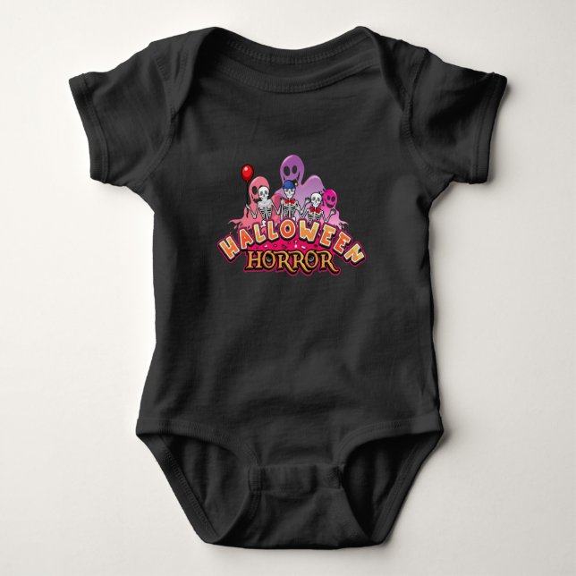 Halloween Scary Clowns Horror  Baby Bodysuit (Front)