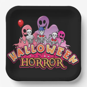 Halloween Scary Clowns Horror Paper Plate