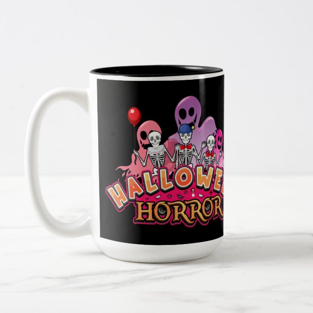 Halloween Scary Clowns Horror     Two-Tone Coffee Mug (Left)