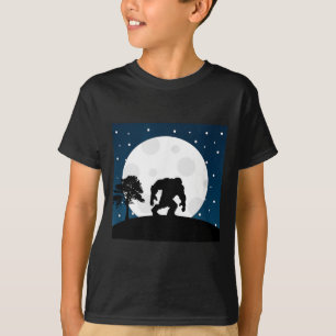 Halloween Scary Costume - Bigfoot On Moon T-Shirt