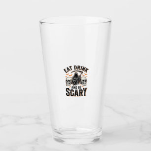 Halloween Scary Eat Drink And Be Scary Grim Reaper Glass