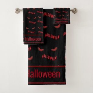 Halloween Scary Eyes Pattern Bath Towel Set